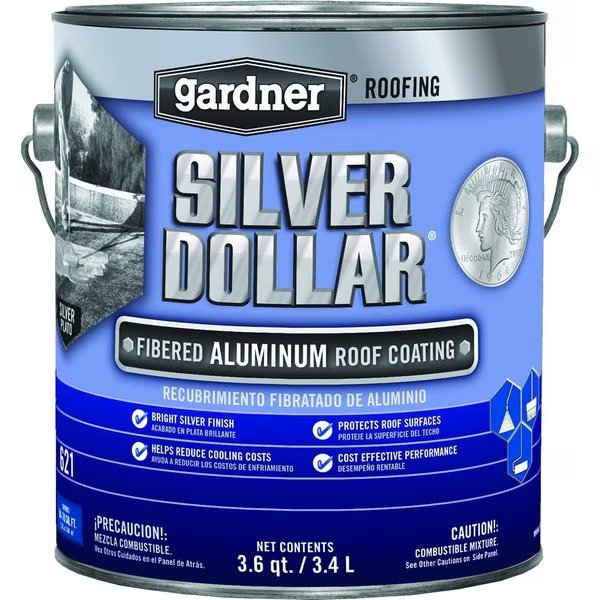6211-GA Roof Coating, Aluminum, 3.4 L Pail, Liquid, Gardner, Mfr#: 5175-A-34