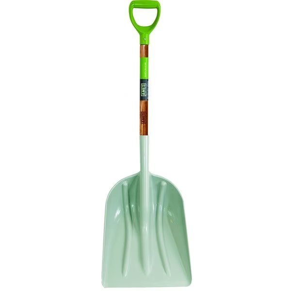 Scoop Shovel, 14 in W x 18 in L ABS Blade, Northern Hardwood Handle W/ D-Grip, Ames, Mfr#: 2682700