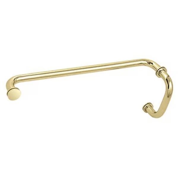 Unlacquered Brass 6-in Pull Handle and 18-in Towel Bar BM Series Combination With Metal Washers, Cr Laurence, Mfr#: BM6X18ULBR