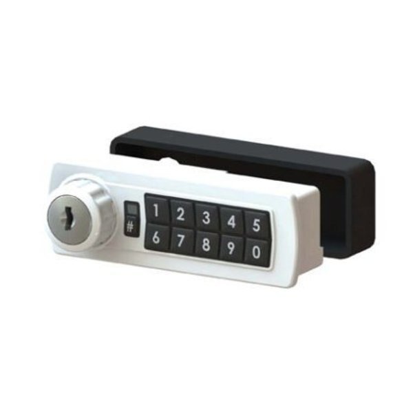 Gemini Electronic Keypad Combination Cabinet Lock White Left Handed Horizontal, Lockey, Mfr#: GE370-WL