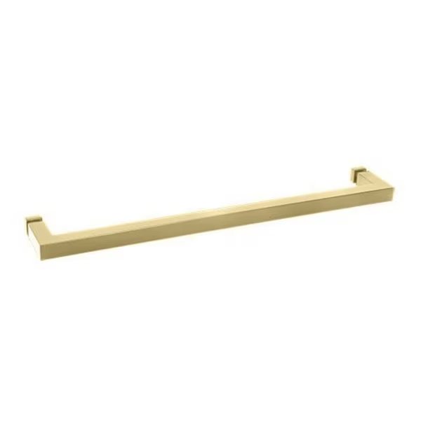 Unlacquered Brass  in.SQ in. Series 24 in. Square Tubing Mitered Corner Single-Sided Towel Bar, Cr Laurence, Mfr#: SQ24ULBR