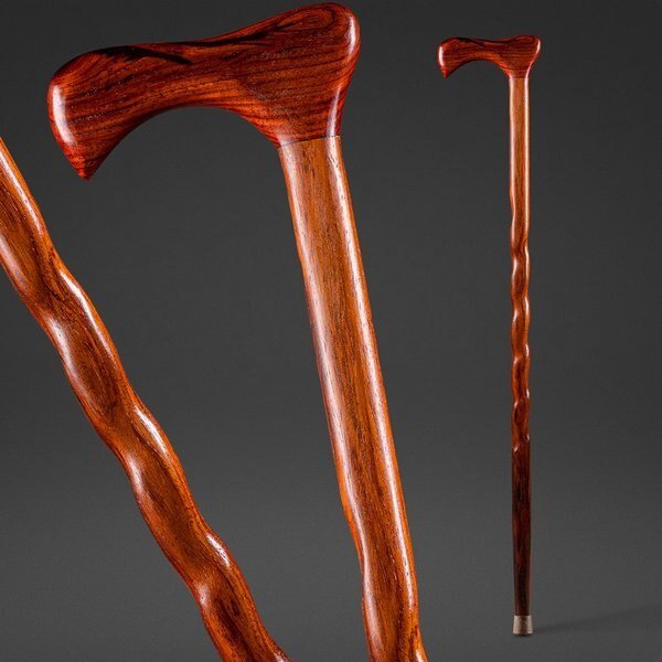 Walking Cane, Twisted, Cocobolo, 37", Brazos, Mfr#: 502-3000-0194