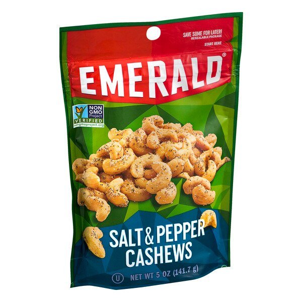 Cashew Sea Salt Pepper Emerald 5 oz., PK6, Emerald, Mfr#: 110079