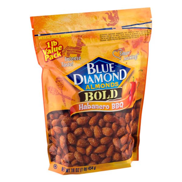 Blue Diamond Snack Nuts Habanero BBQ 16 oz., PK6, Blue Diamond, Mfr#: 05331