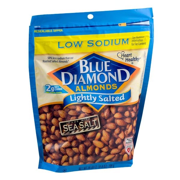 Blue Diamond Lightly Salted - Low Sodium, PK6, Blue Diamond, Mfr#: 11070