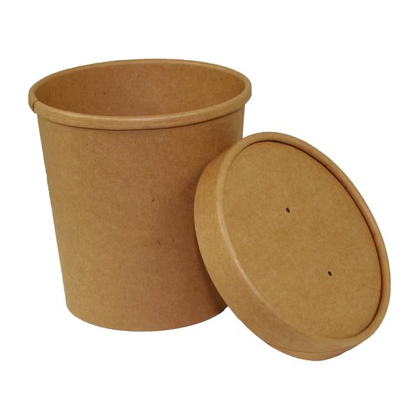 Royal 16 oz. Kraft Paper Food Container And Lid Combo, PK250, Amercareroyal, Mfr#: PFC16NCOM