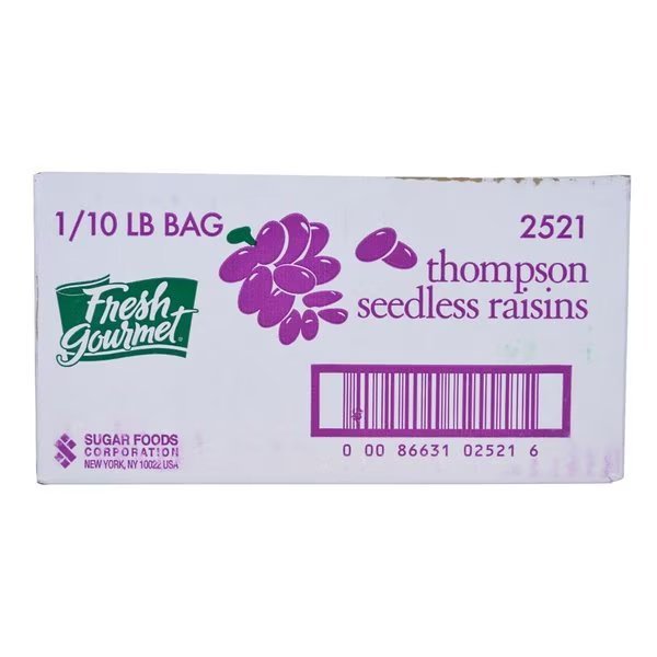 Fresh Gourmet Yellow Frame Farms Thompson Seedless Raisins 10lbs, Fresh Gourmet, Mfr#: 2521