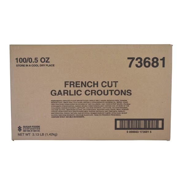 Single Serve French Garlic Croutons .5 oz., PK100, Fresh Gourmet, Mfr#: 73681