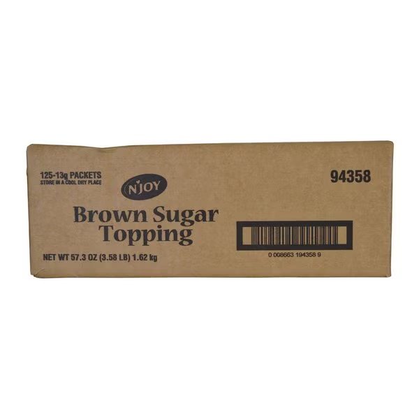N'Joy Brown Sugar Oatmeal Topping 13g, PK125, Njoy, Mfr#: 94358