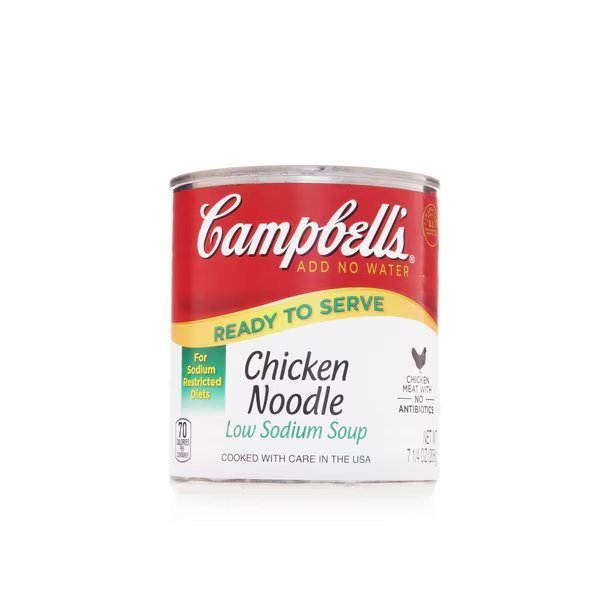 Ready To Serve Easy Open Low Sodium Chicken Noodle Soup 7.25 oz., PK24, Campbells, Mfr#: 000000614