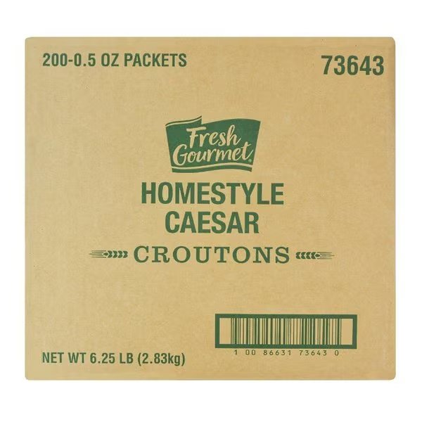 Fresh Gourmet Homestyle Caesar Croutons .5 oz., PK200, Fresh Gourmet, Mfr#: 73643