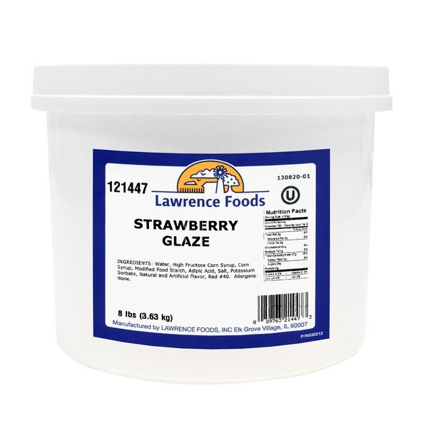 Lawrence Foods Strawberry Glaze 8lbs Tub, PK4, Lawrence Foods, Mfr#: 121447