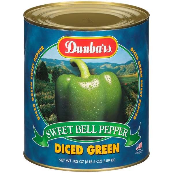 Diced Green Peppers, PK6, Dunbar, Mfr#: 02034603060001