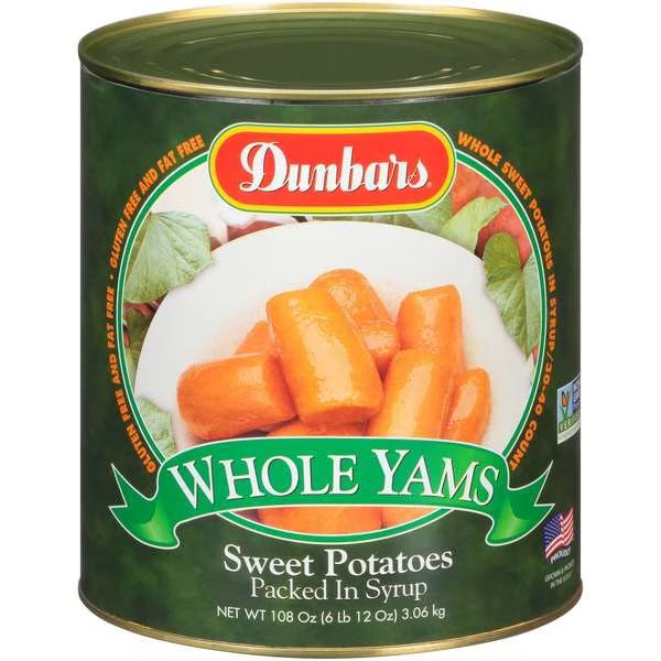 Fancy Whole Sweet Potatoes, 108 oz., PK6, Dunbar, Mfr#: 2044L603060001