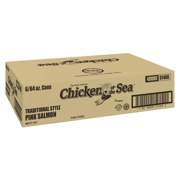 Chicken Of The Sea Traditional Pink Salmon Can 64 oz., PK6, Chicken Of The Sea, Mfr#: 10048000014662