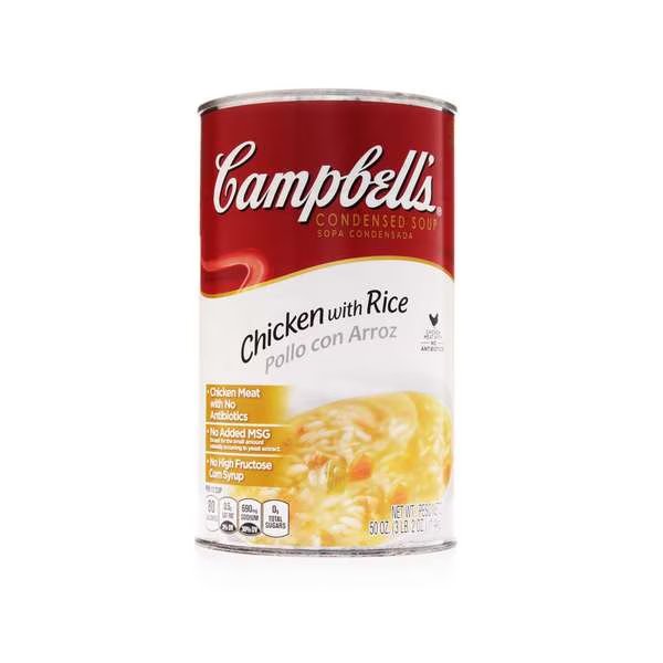 Condensed Soup Red & White Chicken With Rice Soup 50 oz., PK12, Campbells, Mfr#: 000001526