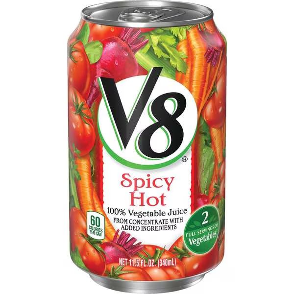 V8 Spicy Hot Vegetable Juice 11.5 oz. Can, PK24, V8, Mfr#: 000004285