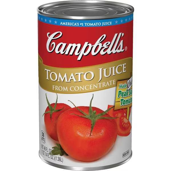Campbell's Retail Tomato Juice 46 fl. oz., PK12, Campbells, Mfr#: 000000366