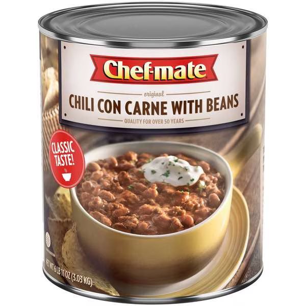 Chef-Mate Original Carne Chili With Beans 107 oz., PK6, Chef-Mate, Mfr#: 10050000052087