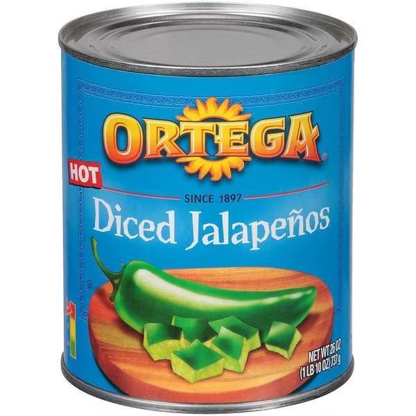 Ortega Diced Jalapenos 26 oz. Cans, PK12, Ortega, Mfr#: 701337