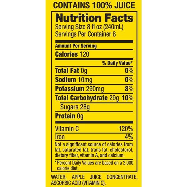 Mott's 100% Natural Apple Juice 64 oz. Plastic Bottle, PK8, Motts, Mfr#: 10002370