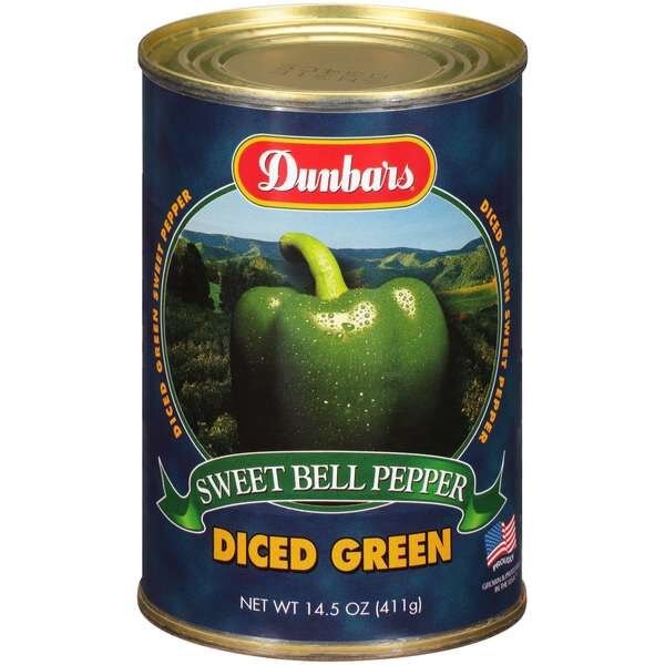 Diced Green Peppers, PK24, Dunbar, Mfr#: 02034300240001