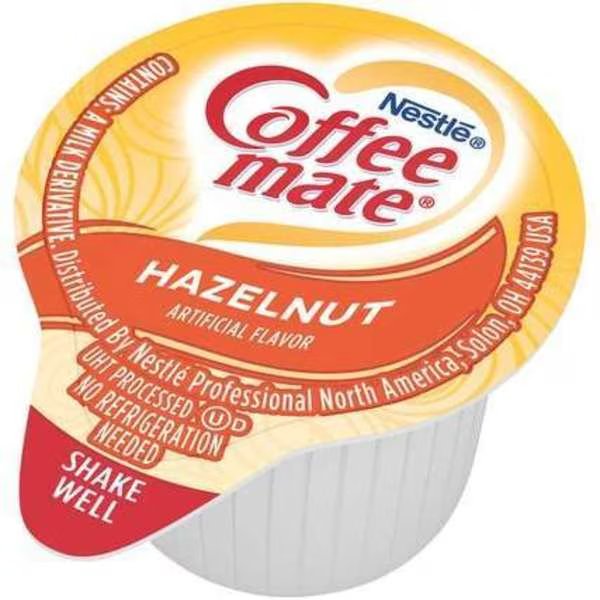 Coffee-Mate Hazelnut Single Serve Liquid Creamer .375 oz., PK180, Coffee Mate, Mfr#: 10050000350800