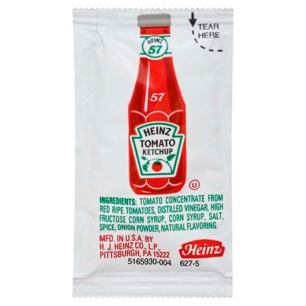 Heinz Single Serve Ketchup 7g Packet, PK1000, Heinz, Mfr#: 10013000984901