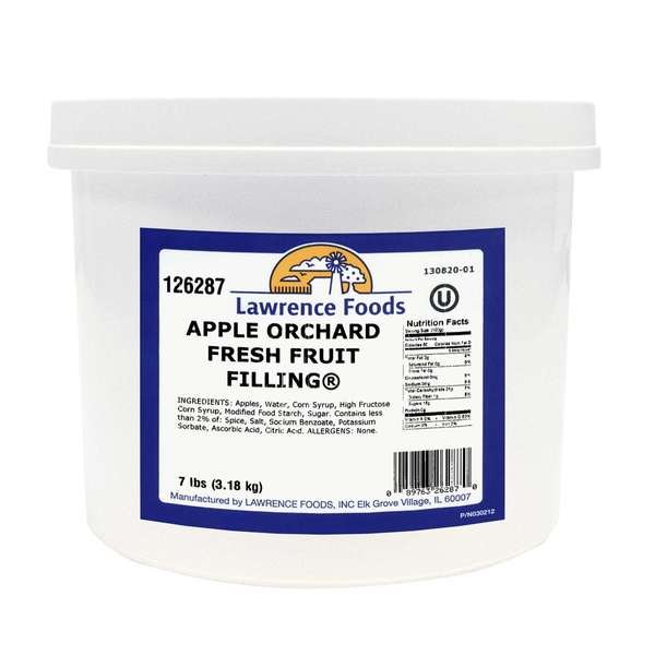Lawrence Foods Apple Orchard Fresh Fruit Filling 7lbs Tub, PK4, Lawrence Foods, Mfr#: 126287