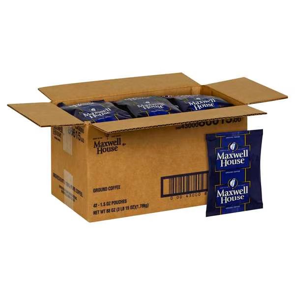 Maxwell House Ground Coffee 1.5 oz., PK42, Maxwell House, Mfr#: 00043000866153