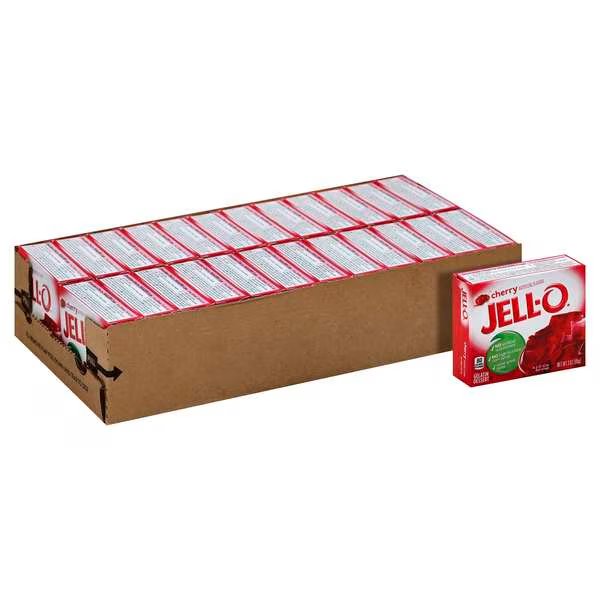 Jell-O Instant Powdered Cherry Gelatin Dessert 3 oz., PK24, Jell-O, Mfr#: 00043000200735