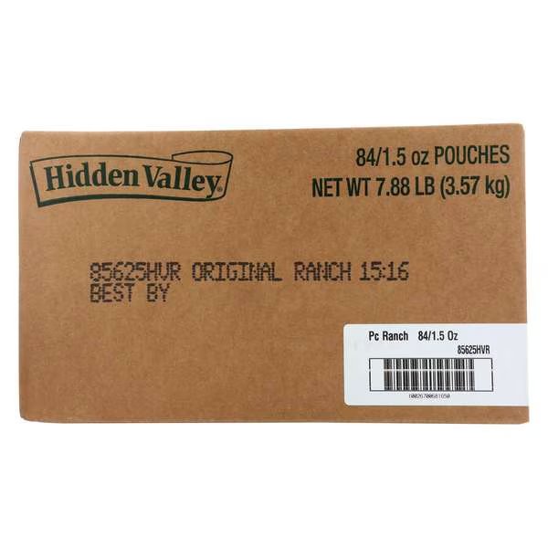 Hidden Valley Original Ranch Dressing 1.5 oz. Packet, PK84, Hidden Valley, Mfr#: 85625HVR