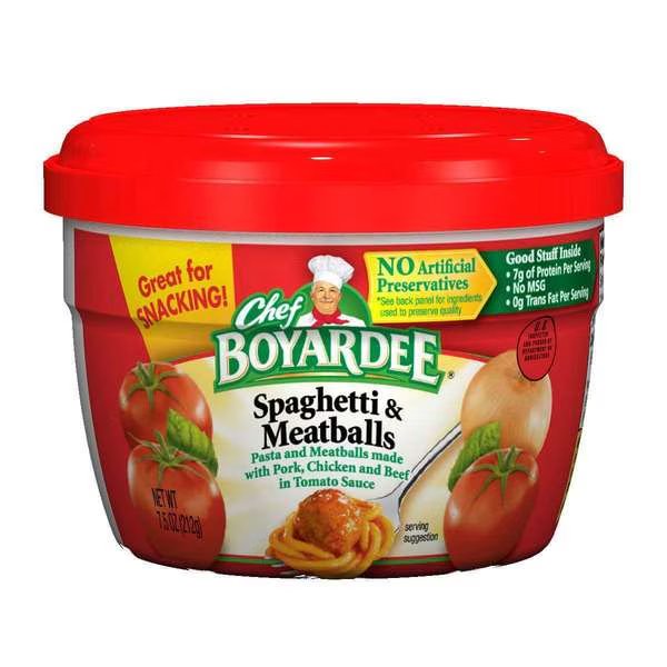 Chef Boyardee Spaghetti & Meatballs In Tomato Sauce 7.5 oz., PK12, Chef Boyardee, Mfr#: 6414404717