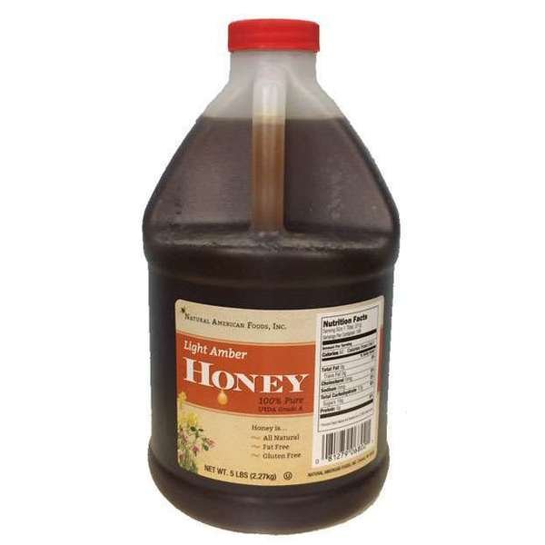 Natural American Foods Light Amber Honey 5lbs Jug, PK6, Natural American Foods, Mfr#: F434