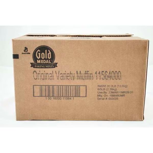 Gold Medal Baking Mixes Original Variety Muffin Mix 5lbs, PK6, Gold Medal, Mfr#: 16000-11564