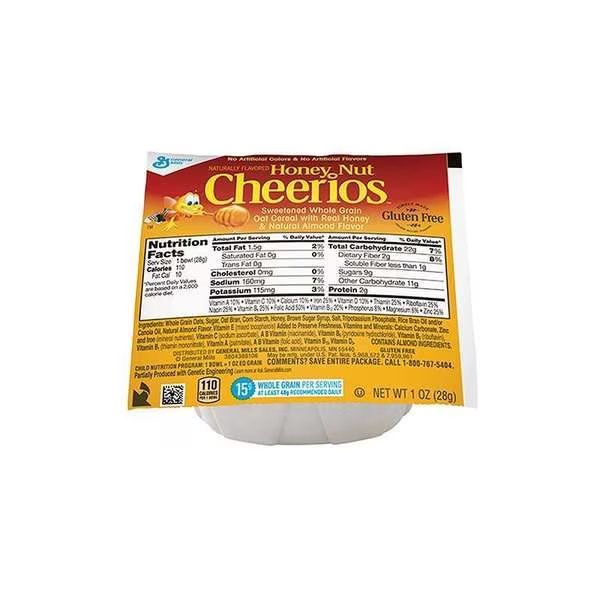 Honey Nut Cheerios Whole Grain Oats Cereal 1 oz. Bowl, PK96, Cheerios, Mfr#: 16000-11918