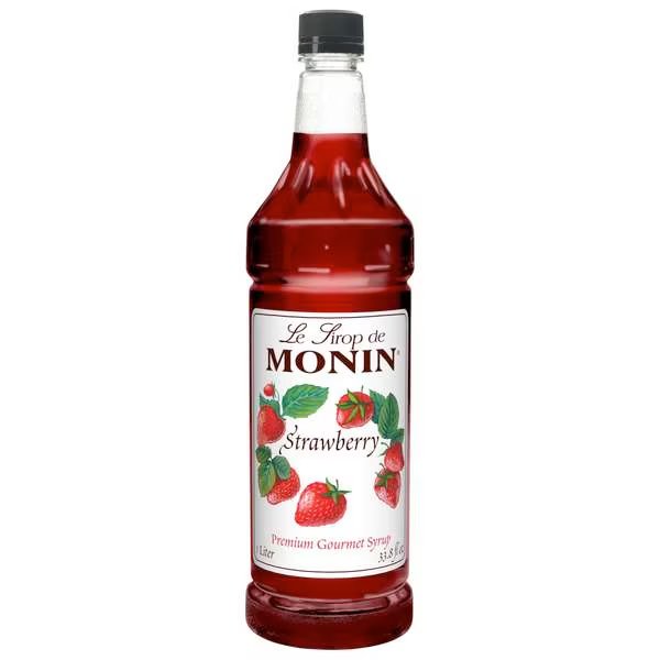 Monin Kosher Strawberry 1 Liter Bottle, PK4, Monin, Mfr#: M-FR042F