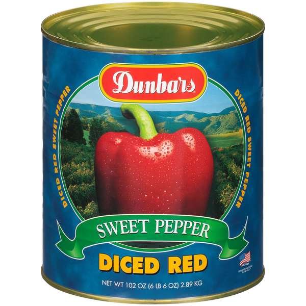 Dunbar Regular Pack Diced Red Peppers 102 oz., PK6, Dunbar, Mfr#: 01014603060001
