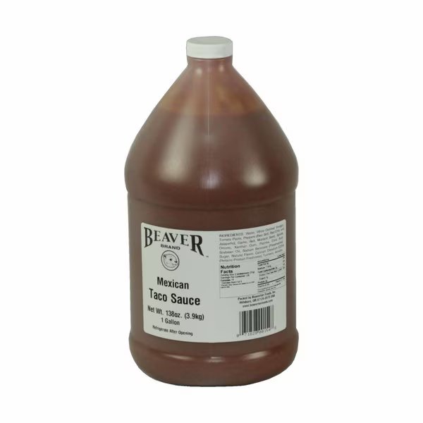 Beaver Mexican Taco Sauce 1 gal. Jug, PK4, Beaver, Mfr#: 154-4
