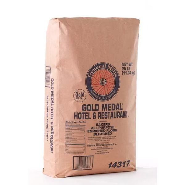 Hotel & Restaurant Bakers AP Enriched Bleached Flour 25lbs, PK2, Gold Medal, Mfr#: 16000-14317