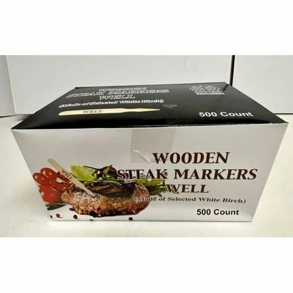 Goldmax Well Steak Wooden Marker, PK5000, Goldmax, Mfr#: 1085-1