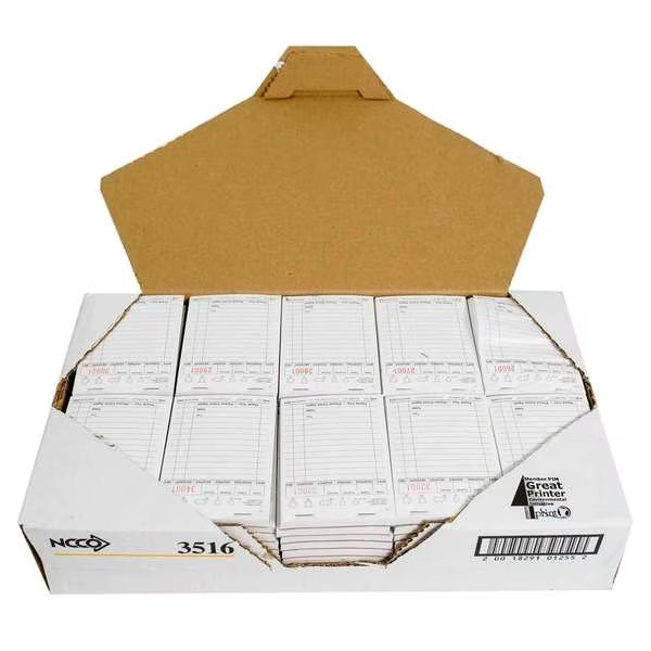 13 Line White 1 Part Guest Check 100 Checks, PK100, National Checking, Mfr#: 3516