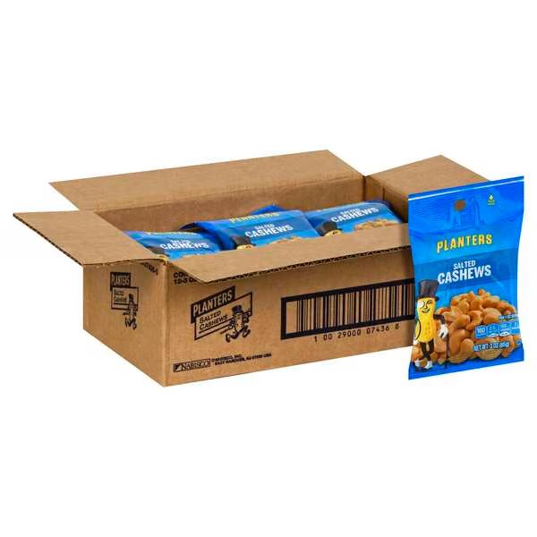 Planters Salted Cashews 3 oz. Bag, PK12, Planters, Mfr#: 10029000074368