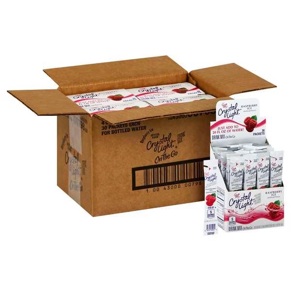 Crystal Light Sugar Free Raspberry On The Godrink Mix .8 oz., PK120, Crystal Light, Mfr#: 10043000007980