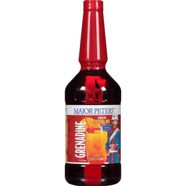 Major Peters' Grenadine Cocktail Mix 33.8 oz., PK6, Major Peters, Mfr#: FGBVMJP01