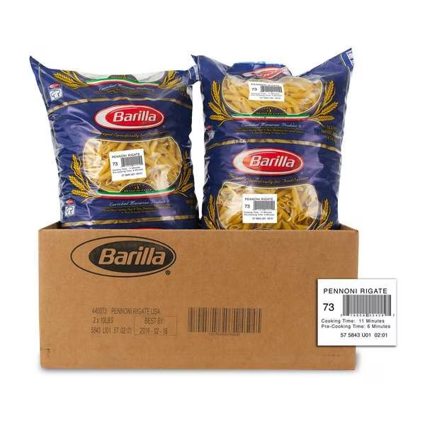 Barilla Pennoni Rigati Bulk Pasta 160 oz. Pack, PK2, Barilla, Mfr#: 1000440073