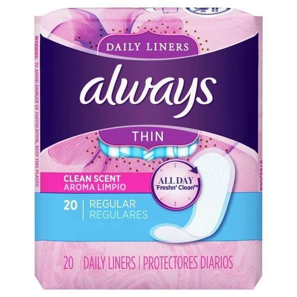 Always Regular Thin Pantiliner Scented, PK480, Always, Mfr#: 08280