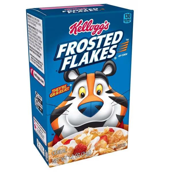 Kellogg's Frosted Flakes Cereal 1.2 oz., PK70, Kelloggs, Mfr#: 3800021962