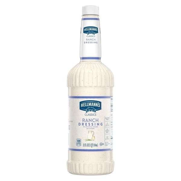 Creamy Ranch Salad Dressing Salad Bar Bottles 32 fl. oz., PK6, Hellmanns, Mfr#: 4800125670