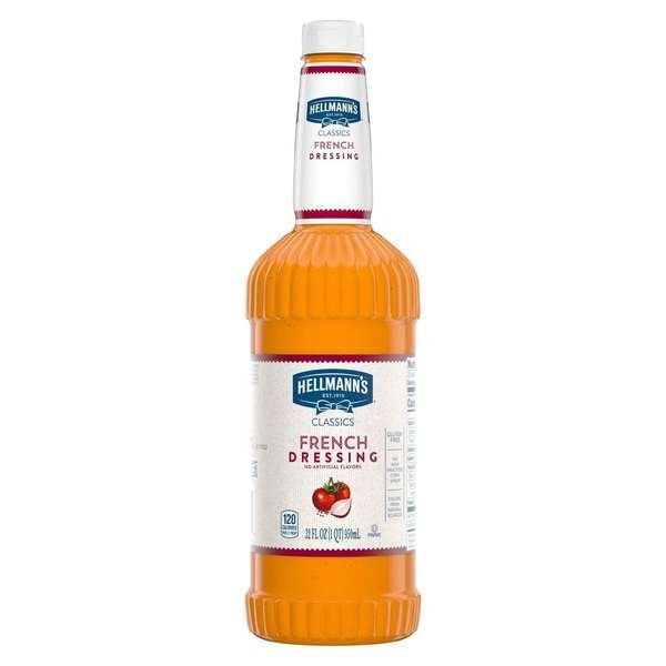 Sweet Red French Salad Dressing Salad Bar Bottles 32 fl. oz., PK6, Hellmanns, Mfr#: 84120326